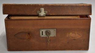 [Maps] Vintage leather cased travelling set of maps, including The Contour Road Book of England with