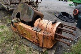 Ruston Hornsby horizontal diesel engine, including main engine, flywheel, cylinder head and wooden