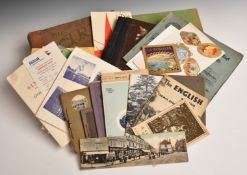 Victorian / Edwardian scrap album, ephemera including pamphlet of perforated but uncut postcards '