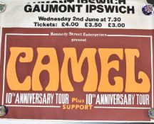 Two posters for Camel at Gaumont, Ipswich, 2 June 1971, on the 10th Anniversary tour, 77 x 98cm