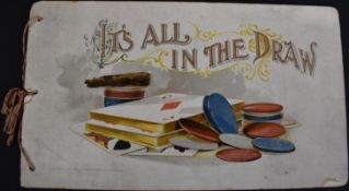 It's All In The Draw, playing card advertising booklet dated 1895 lower left of front cover and with
