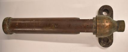 LMS type steam railway locomotive brass/bronze hooter whistle, cast to mounting WD and stamped to