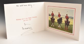 HRH Prince Charles, William and Harry signed photographic Christmas card, 15 x 20cm