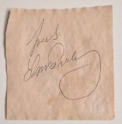 Elvis Presley autograph in black ink on paper. With letter of provenance from Judy White, employee