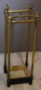 Brass stick / umbrella stand with drip tray, H63cm