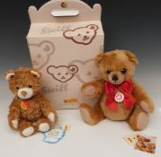 Two Steiff Teddy bears, one Original 26 Gold the other with growler, in original box, largest 31cm