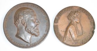 A bronze medallion commemorating the Australian International Exhibition in Sydney 1879-80 and