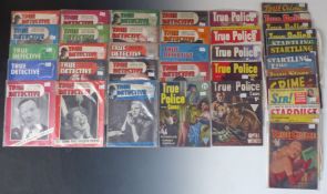 Forty-one adult magazines including 19 True Detective, 10 True Police, Startling Detective, True