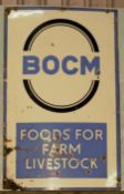 Vintage enamel advertising sign 'BOCM foods for farm livestock', 122 x 76cm  PLEASE NOTE this lot is