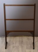 19thC Aesthetic period mahogany towel rail, W54 x H86