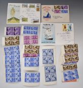 Great Britain 1948 silver wedding, two sets mint corner blocks x 4 and British Post Offices abroad