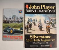 British Grand Prix programme, Silverstone 13-14th August, 1977, autographed by Barry Sheene,