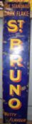 Vintage enamel advertising sign 'St Bruno Nutty Flavour', 153 x 30.5cm PLEASE NOTE this lot is