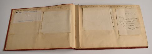 An autograph book of more than 80 clipped signatures including British Prime Ministers Bonar Law,