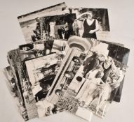 A collection of monochrome photographs featuring Richard Branson, XTC at the Manor etc