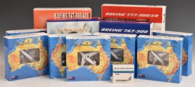 Fourteen 1:400 1:500 and 1:600 scale diecast model aircraft of Australian and New Zealand carrier