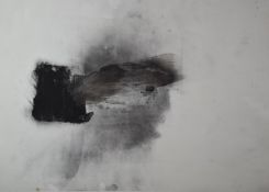 Steve Barraclough (Irish, 1953 -1987) signed artists proof abstract mixed media monotype with Angela