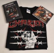Chariot (NWOBHM) signed Demons and Angels CD, Live At The Marquee DVD and an unworn T-shirt size M