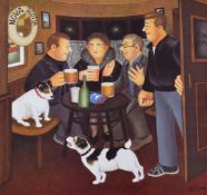 Beryl Cook signed print In The Snug, with gallery blind stamp lower left, 68 x 48cm, in modern