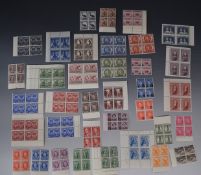 Sundry Australia stamps, mainly George VI, in mint blocks x 4 including 1937-49 5s, 10s and £1