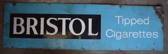Vintage enamel advertising sign 'Bristol Tipped Cigarettes', 43 x 153cm PLEASE NOTE this lot is