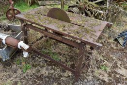 Dening of Chard sawbench PLEASE NOTE this lot is located at and will be sold from Cocknells Farm,