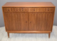 Gordon Russell retro / mid century modern Ellipse rosewood and teak sideboard designed by Gordon