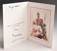 HRH Prince Charles, William and Harry signed photographic Christmas card, 15 x 20cm