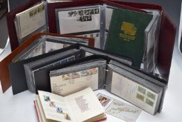 Nine stamp albums, mostly first day covers from 1980s-2000s with some presentation packs and a