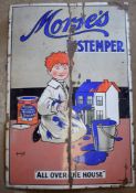 Vintage enamel advertising sign 'Morse's Distemper', 152 x 102cm PLEASE NOTE this lot is located