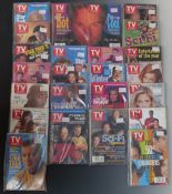 Twenty-four vintage TV guides all with cult TV from covers.