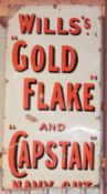 Vintage enamel advertising sign 'Wills's Gold Flake and Capstan Navy Cut', 153 x 79cm  PLEASE NOTE