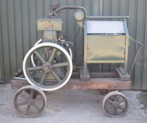 Bamford 6hp diesel engine on steerable four wheel trolley with screen type cooling system fed by a