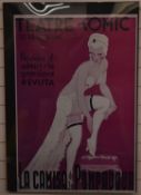 Teatre Comic Barcelona framed reproduction theatre poster, 94 x 64cm
