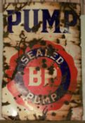Vintage enamel advertising sign 'BP Sealed Pump', 130 x 91cm PLEASE NOTE this lot is located at