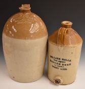 Stoneware flagons / cider jars for Alexander Bryce and Co, Glasgow, and William Mells Ginger Beer,