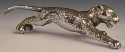 Desmo leaping leopard vintage car mascot, length 20cm