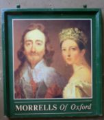Morrells of Oxford double sided hanging pub sign, 110 x 95cm PLEASE NOTE this lot is located at