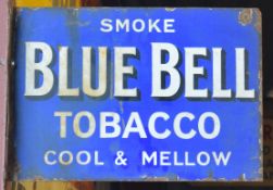 Vintage double sided enamel advertising sign 'Blue Bell Tobacco', 36 x 51cm PLEASE NOTE this lot