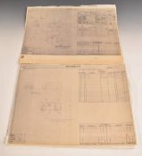 Eight sets of Meccano blueprints/ construction diagrams, each approximately 38 x 51cm.