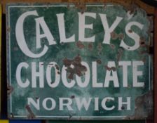 Vintage enamel advertising sign 'Caley's Chocolate Norwich', 61 x 76cm PLEASE NOTE this lot is