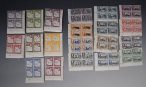 Falkland Islands 1938-50 in mint corner blocks x 4 and Falkland Island Dependencies 1946-49 in