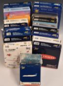 Twenty Gemini Jets 1:400 and 1:250 diecast model aircraft, various carrier liveries including