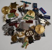 A collection of music related badges including Iron Maiden, John Martyn, Abba, Queen, Genesis,