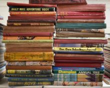 Forty boys annuals including Daily Mail, Champion, The Daily Mirror, The Bumper Book For Boys etc.