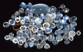 A collection of loose moonstone cabochons, 20.7g