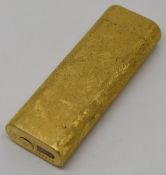 Cartier gold plated lighter with retro textured finish, L7cm