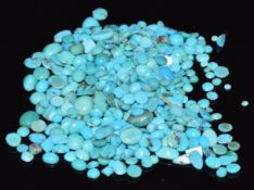 A large collection of loose turquoise cabochons, 14g