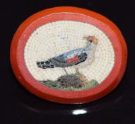 A 19thC micro mosaic depicting a bird, 1.6 x 1.4cm
