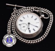 Adam Burdess of Coventry hallmarked silver open faced pocket watch with inset subsidiary seconds